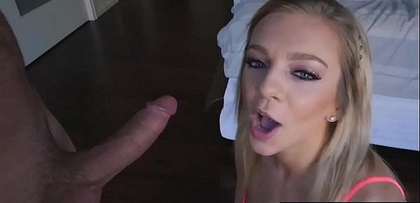  Step bro feeding his large cock to Tiffany Watson&039;s mouth deep down to her throat!